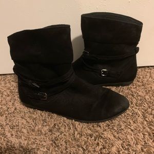 Black soft ankle boots